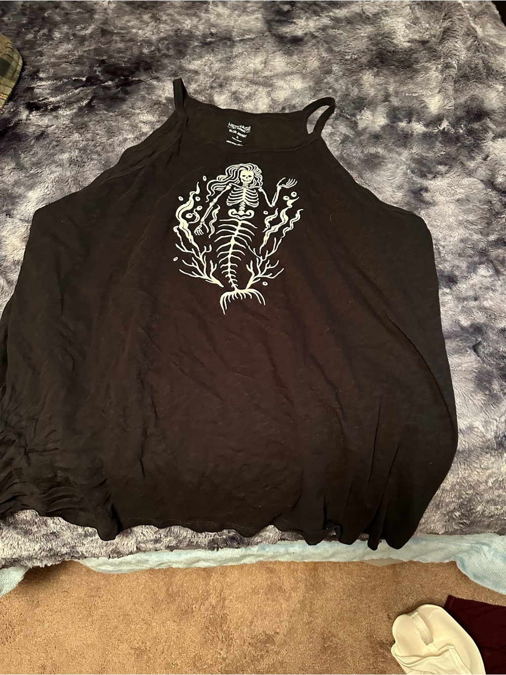 Torrid Heritage Graphic Tank Top - Skeleton Mermaid Design